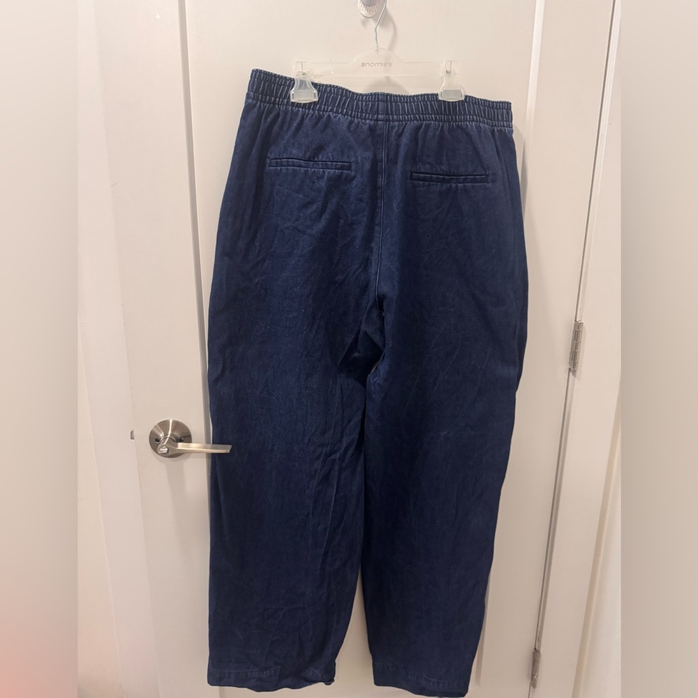 H&M Women's Navy Blue jeans Wide-Leg Pants size large - Picture 4 of 4